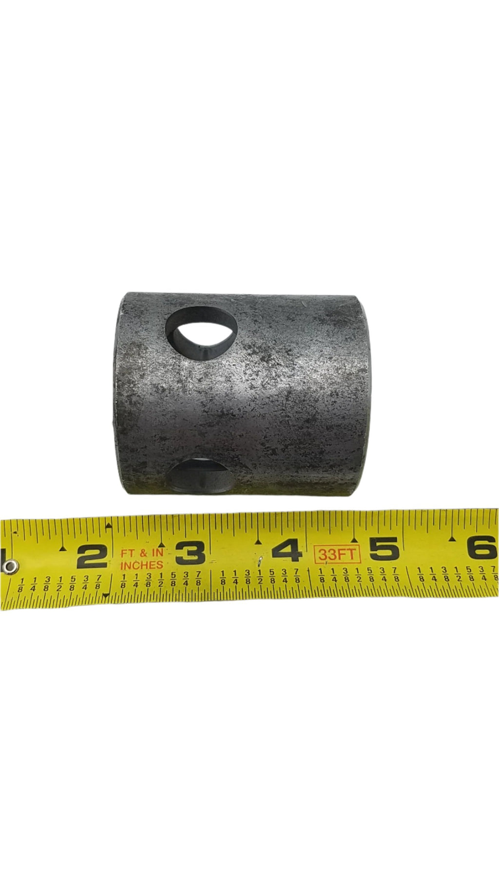Bulldog Tube Mount Male Weld on for 5 K Sidewind Jacks, Dimensions of 2" OD x 2-1/4" tall , 5/8" Pin hole, Used with 2-1/2" OD / 2"ID female pipe mount (5006)
