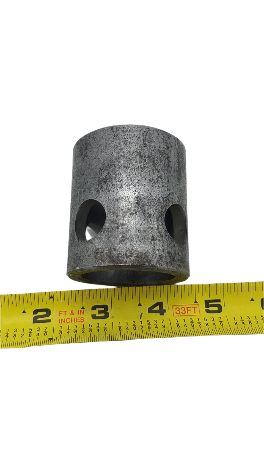Bulldog Tube Mount Male Weld on for 5 K Sidewind Jacks, Dimensions of 2" OD x 2-1/4" tall , 5/8" Pin hole, Used with 2-1/2" OD / 2"ID female pipe mount (5006)
