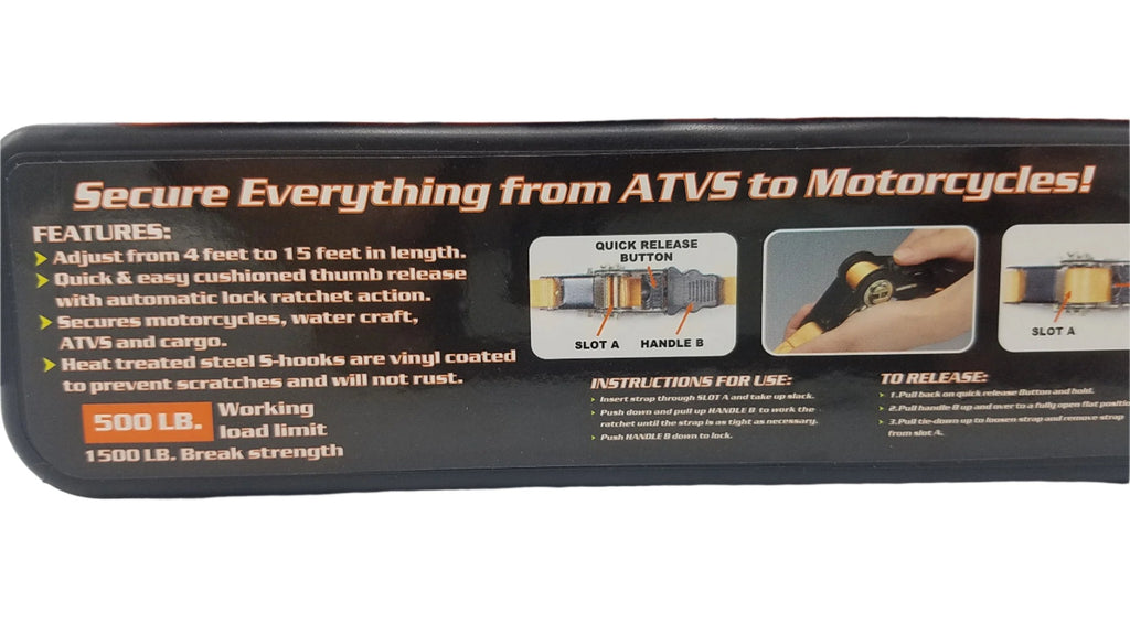 IIT 74686 1-Inch X 15-Feet Ratcheting Tie Downs, 4-Piece (74686)