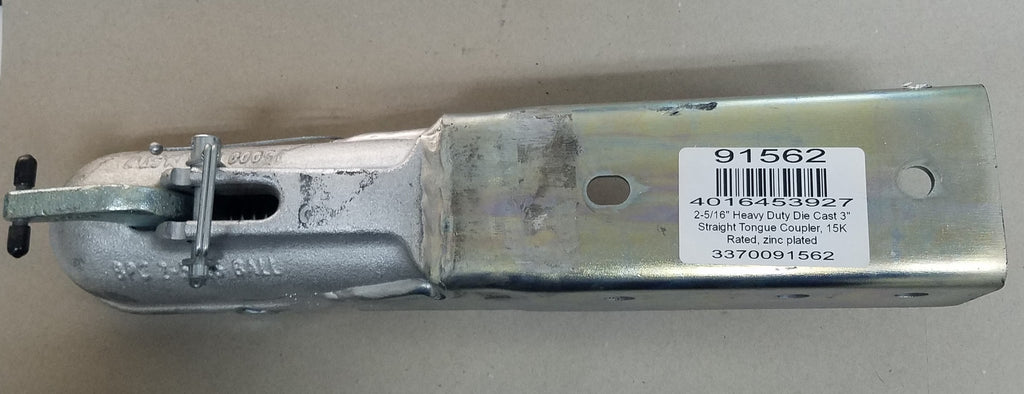 Zinc 3" Channel x2-5/16" Ball X.H.D Cast Trailer Coupler 15,000 Lb. Weld/Bolt On (0091562)