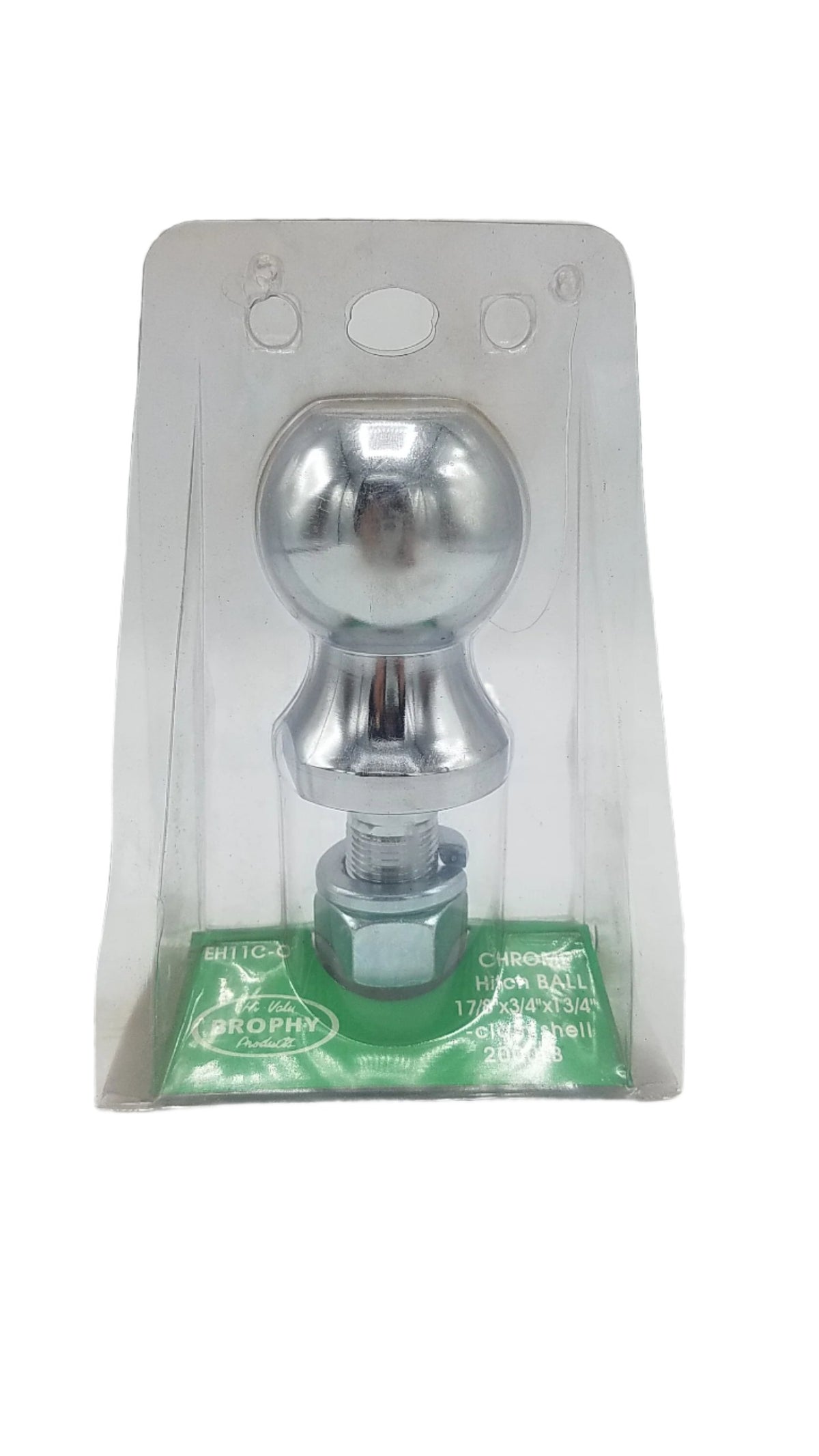 Brophy 1-7/8" Hitch Ball, 3/4" Shank, 2000# Rated, For Trailer Ball Hitch (EH11C-C)