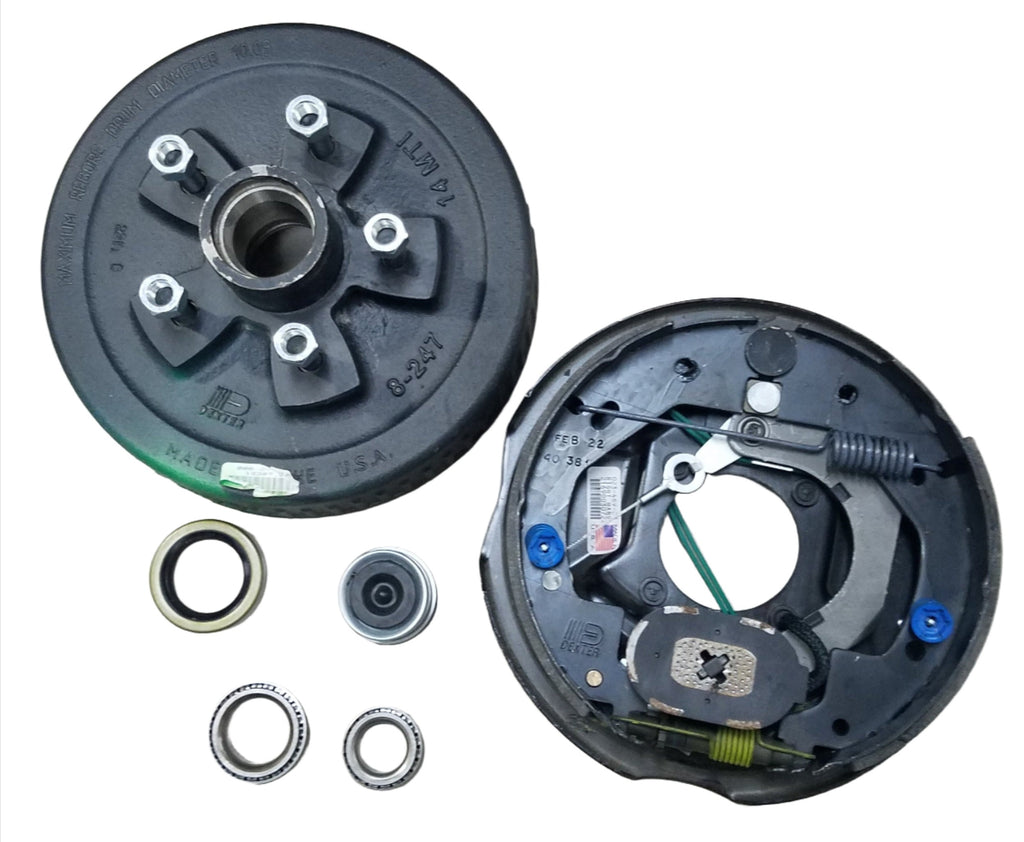 1-5x4.75 Dexter 5 Lug 3500# Drums with Dexter 10 Never Adjust Backing Plate Right Side (945475-B-FSA-DEX-R)