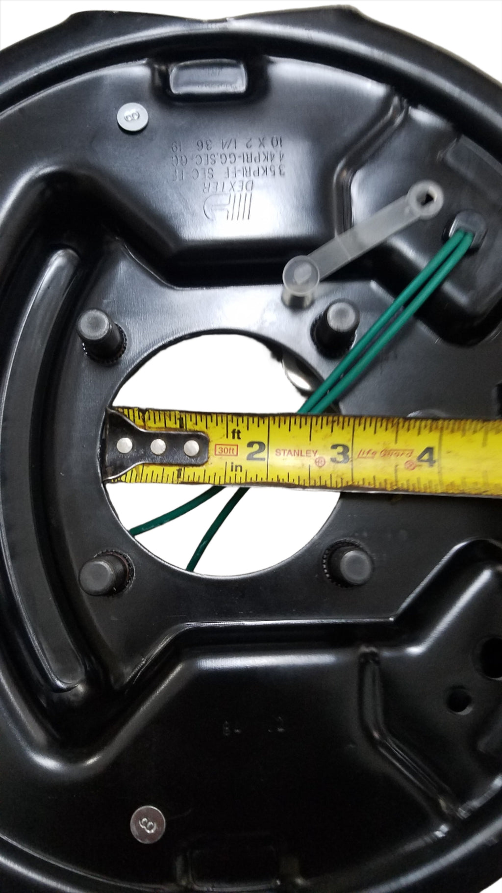 1-5x5 Dexter 5 Lug 3500# Drums with Dexter 10" Never Adjust Backing Plate Left Side (94550-B-FSA-DEX-L)