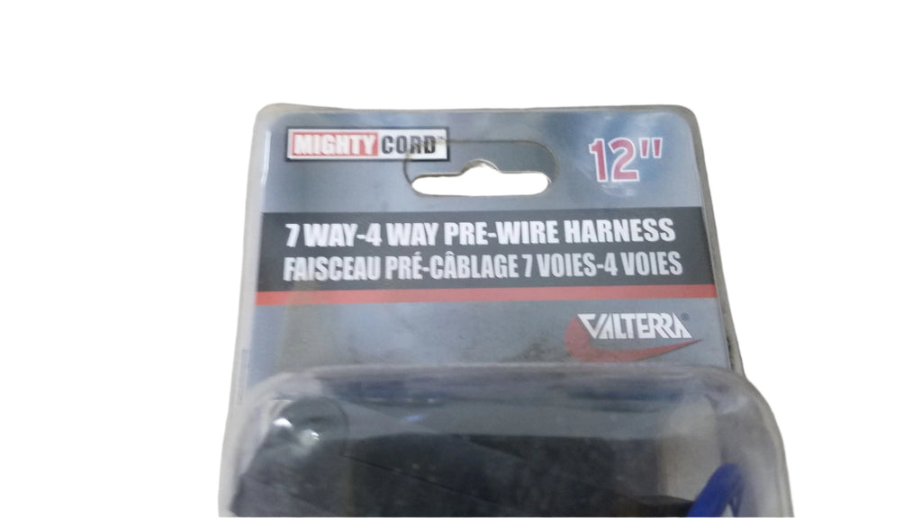 Mighty Cord Trailer Connector Adapter - 4-Way Flat to 7-Way RV Style - 12" Harness (A10-7084VP)