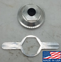 Billet Aluminum Oil Trailer Bath Cap 4"-12 Thread with Wrench (21-36-BILLET-WRENCH-KIT)