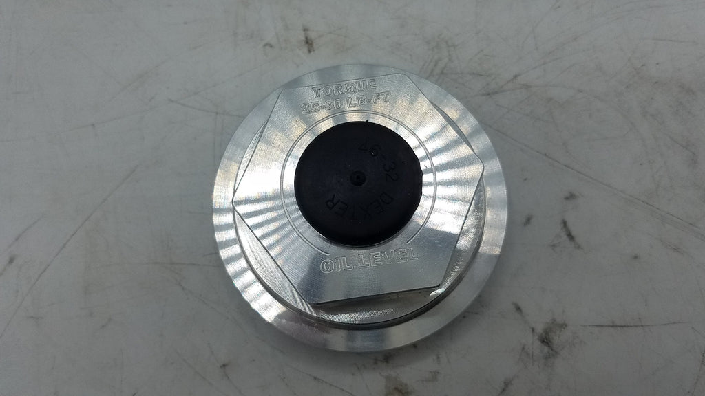 X2 Oil Cap, 2.875"-12, Billet Aluminum, Fits Lippert & Dexter, 6K-8K, WITH WRENCH (21-35-BILLET-WRENCH-KITX2)