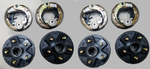 Two Pair of 7" Backing Plates and 5x4.5 Drums 2000# 2200# Brake Kit Fits Dexter Trailer Axle (98545-B-IMPX2)