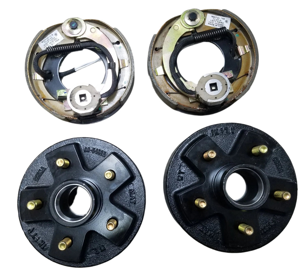 Pair of 7" Backing Plates and 5x4.5 Drums 2000# 2200# Brake Kit Fits Dexter Trailer Axle(98545-B-IMP)