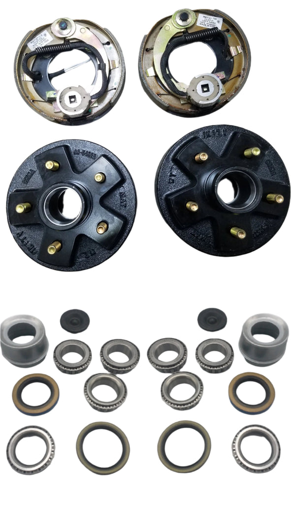 Pair of 7" Backing Plates and 5x4.5 Drums 2000# 2200# Brake Kit Fits Dexter Trailer Axle(98545-B-IMP)