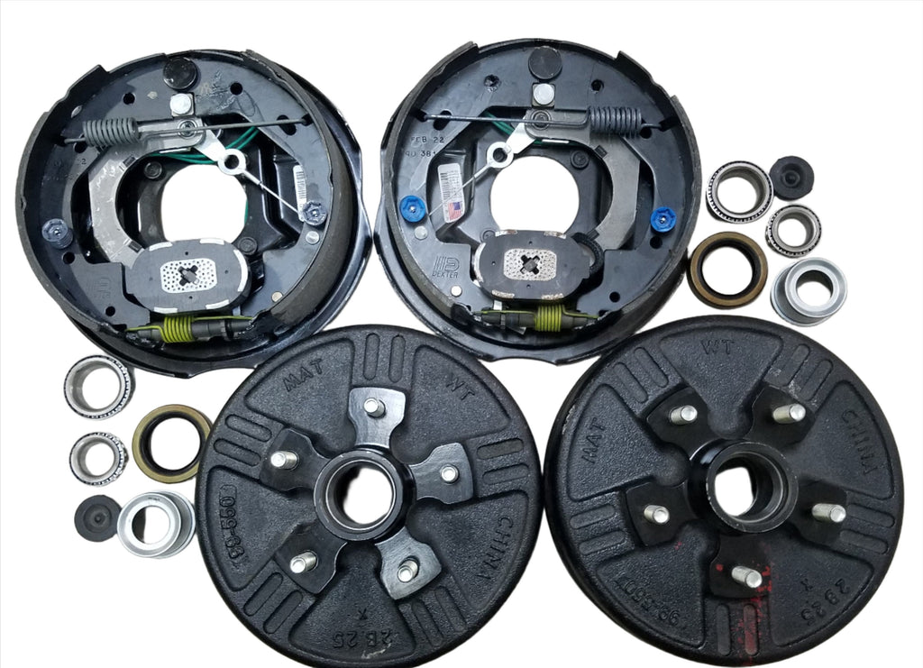 2-5x5 5 Lug 3500# Drums with Dexter 10" Never Adjust Backing Plates Right and Left Sides (824907-B-FSA-DEX)