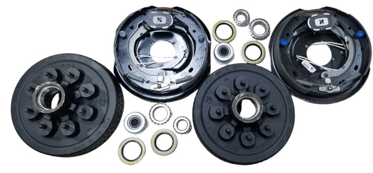 Add Brakes Basic Kit, 8 x 6.5 GENUINE DEXTER Drums & Backing Plates 1/2" Studs 7000# (92865-B-DEX)