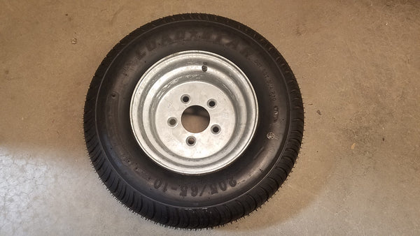 Tire and Wheel, 205/65-10 E, 5 x 4.5, Galvanized, 10 Ply Trailer tire, LoadStar, Trailer, Golf Cart (3H490)