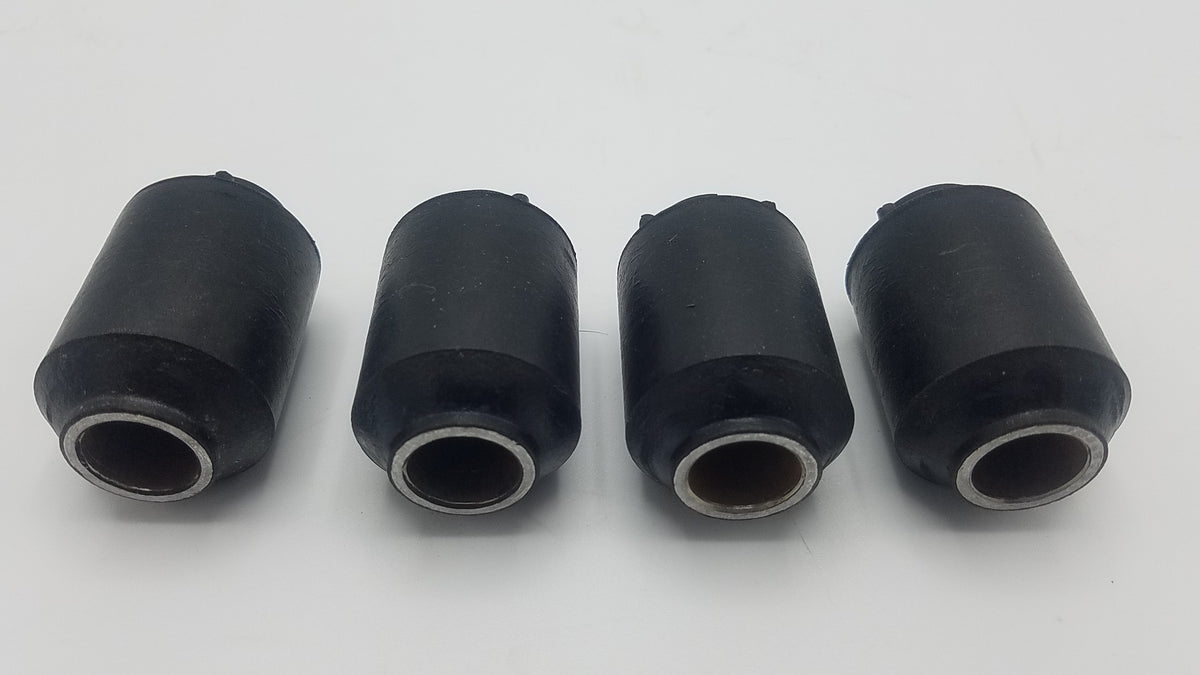 (FOUR) SPRING EYE BUSHING, .646 ID X 1.30 OD 2.18 LONG. STEEL/RUBBER/STEEL 9K 9000 fits 072-010-02 (014-073-01-LOTOF4)