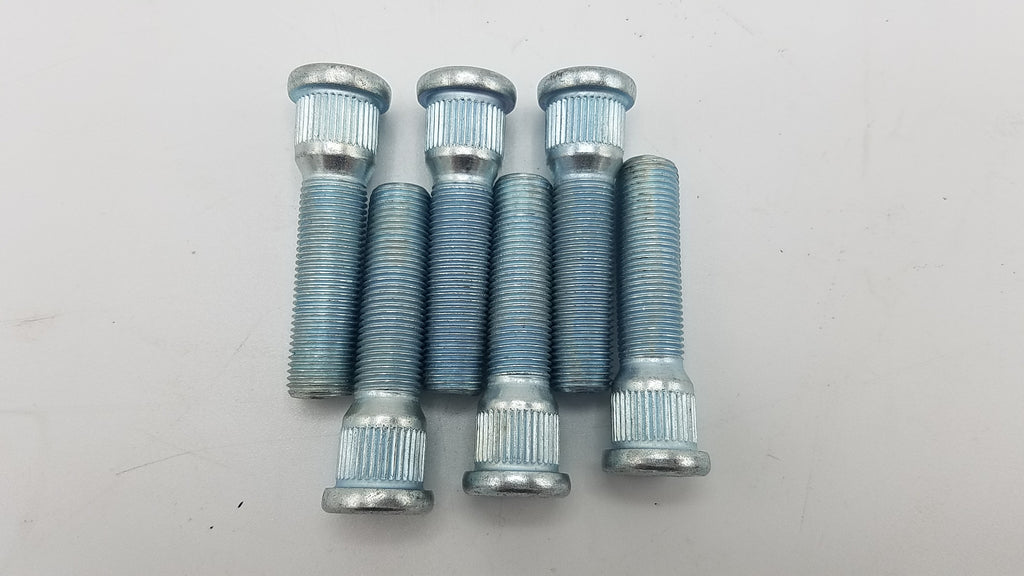 X6 (SIX) Wheel Studs,1/2"- 2.25" long,.62 spline,1.5" long threads (7-150-LOTOF6)