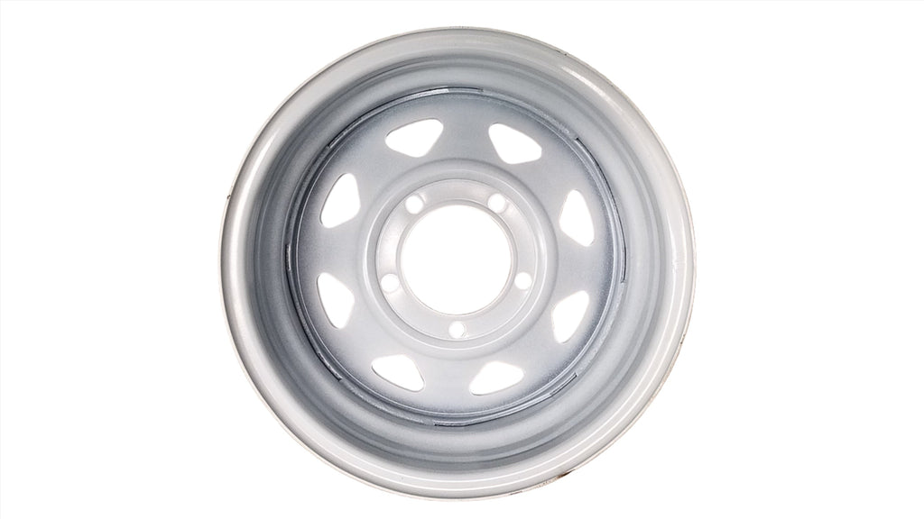 5x5.5 Rim, 15", Trailer Wheel, 2150# Rated, Replacement Rim, White, Wagon Wheel (9700386)