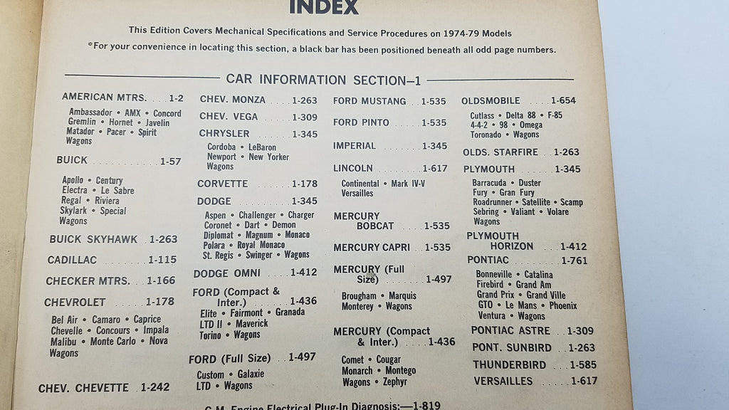 1974-1979 MOTOR Auto Repair Manual For Early Model Cars