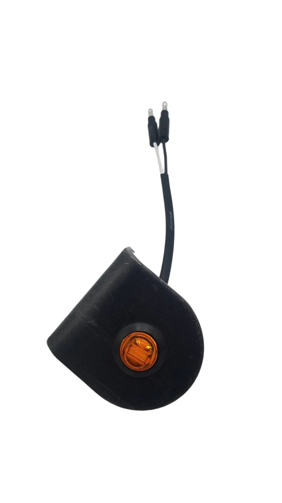 PAIR Of Maxxima 3/4" Round LED P2PC CM Amber With 3/4" Weld-On Light Bracket (M09300Y-34-BRACKET-PAIR)