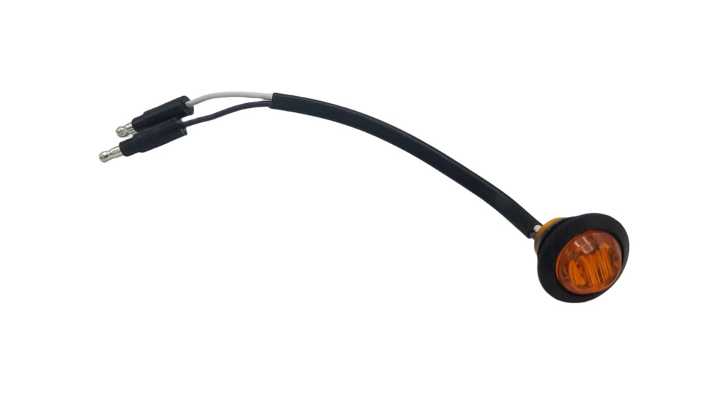 PAIR Of Maxxima 3/4" Round LED P2PC CM Amber With 3/4" Weld-On Light Bracket (M09300Y-34-BRACKET-PAIR)