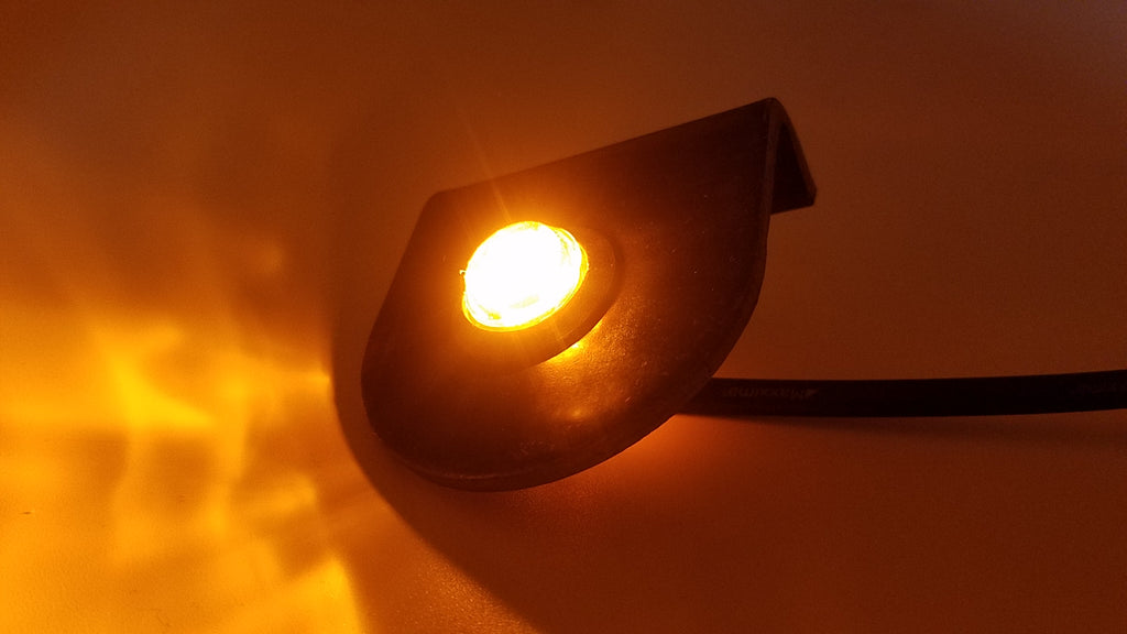 Maxxima 3/4" Round LED P2PC CM Amber With 3/4" Weld-On Light Bracket (M09300Y-34-BRACKET)