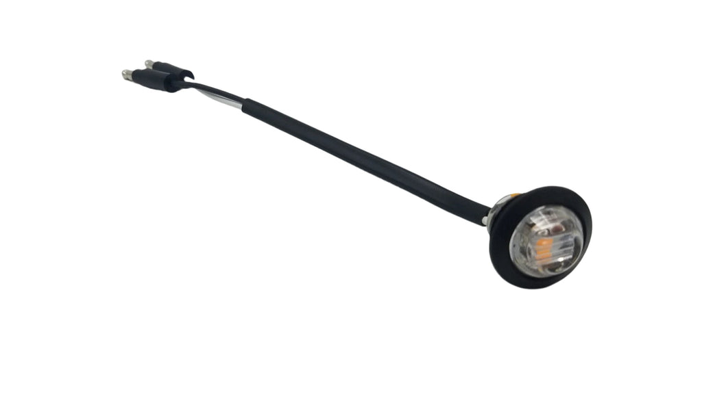 Maxxima 3/4" Round Clear Lens Amber Light With 3/4" Weld-On Light Bracket (M09300YCL-34-BRACKET)