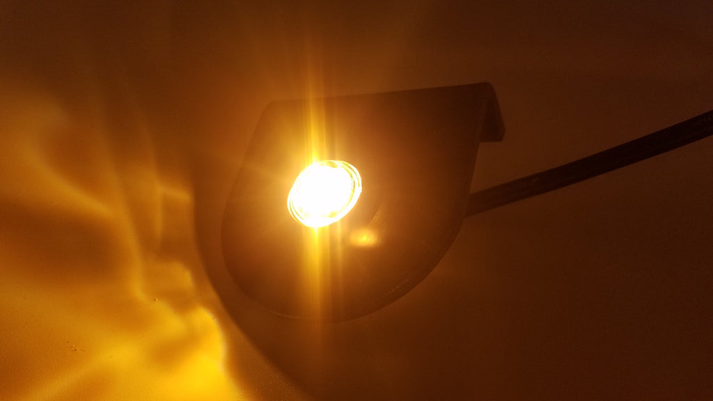 PAIR of Maxxima 3/4" Round Clear Lens Amber Light With 3/4" Weld-On Light Bracket (M09300YCL-34-BRACKET-PAIR)