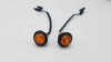 PAIR Of Maxxima 3/4" Round LED P2PC CM Amber With 3/4" Weld-On Light Bracket (M09300Y-34-BRACKET-PAIR)