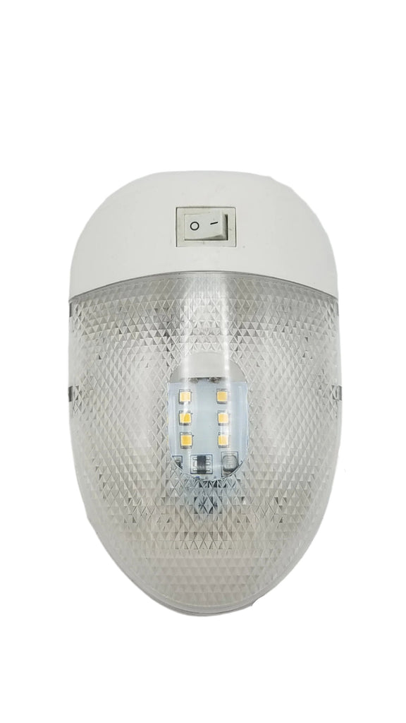 LED Euro Style Single Dome Light With Switch For Trailer Interiors (D-95)