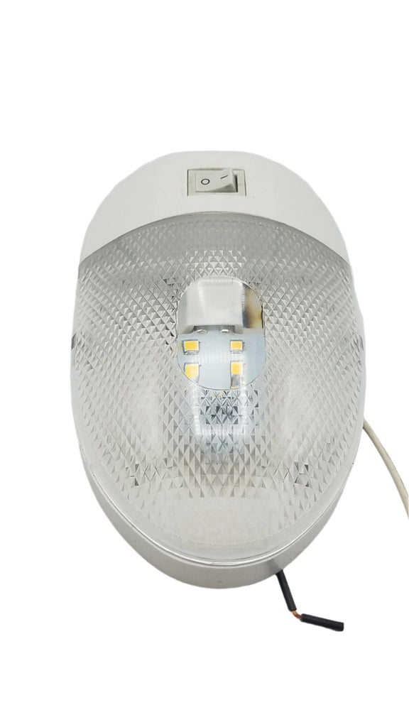 LED Euro Style Single Dome Light With Switch For Trailer Interiors (D-95)