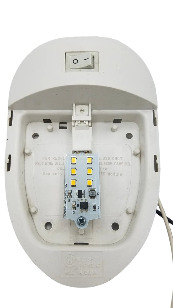 LED Euro Style Single Dome Light With Switch For Trailer Interiors (D-95)