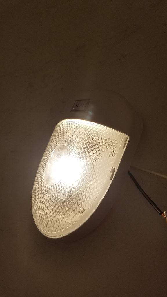 LED Euro Style Single Dome Light With Switch For Trailer Interiors (D-95)