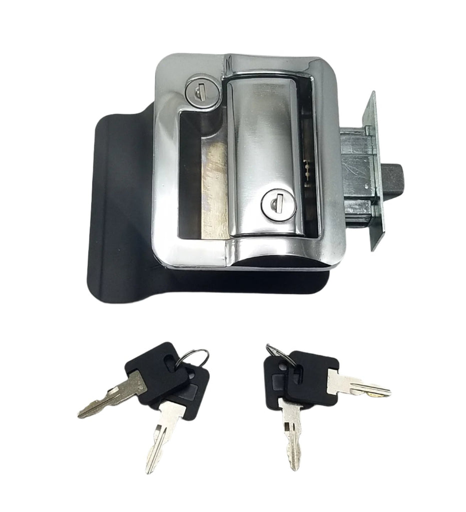 Jammy Cargo Trailer Door Lock w/4 Matching Keys, Chrome Plated(TDL01C)