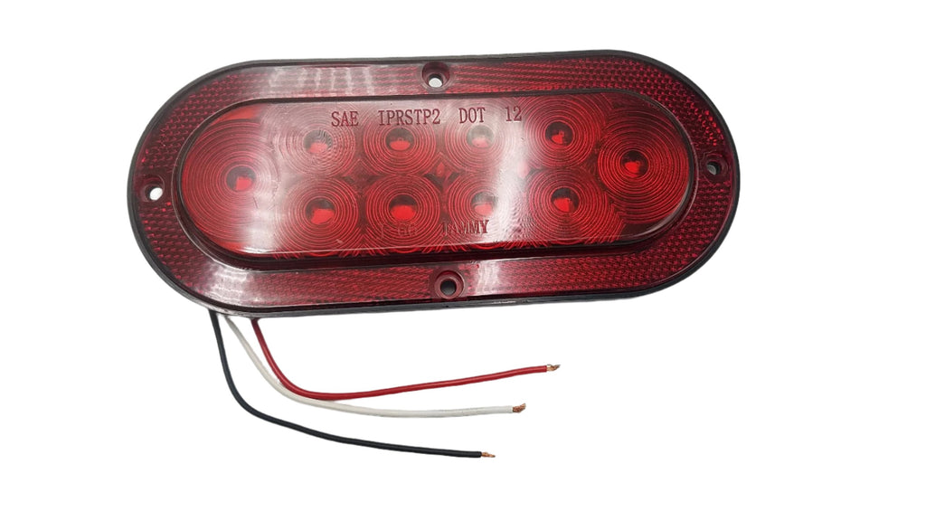 Flat 6″ Oval Surface Mount LED Stop/Turn/Tail Light with Integrated Reflector (J-65-FRX)