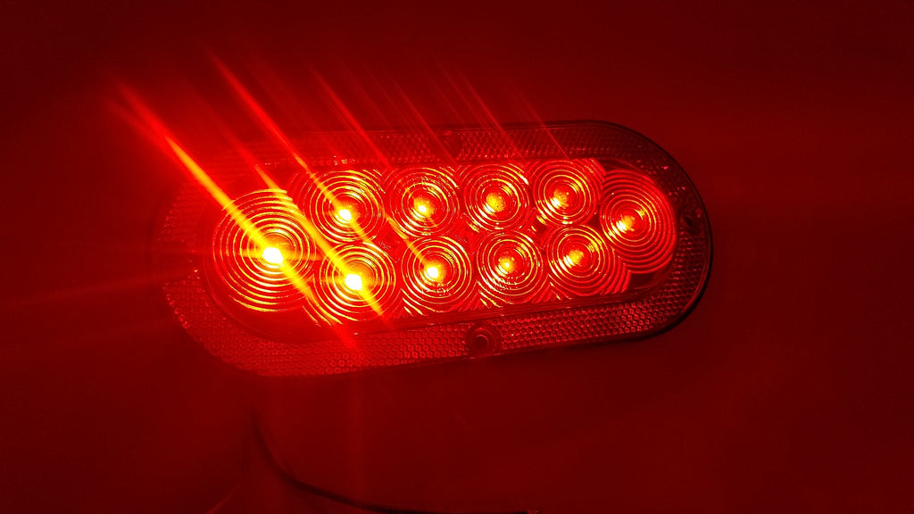 Flat 6″ Oval Surface Mount LED Stop/Turn/Tail Light with Integrated Reflector (J-65-FRX)