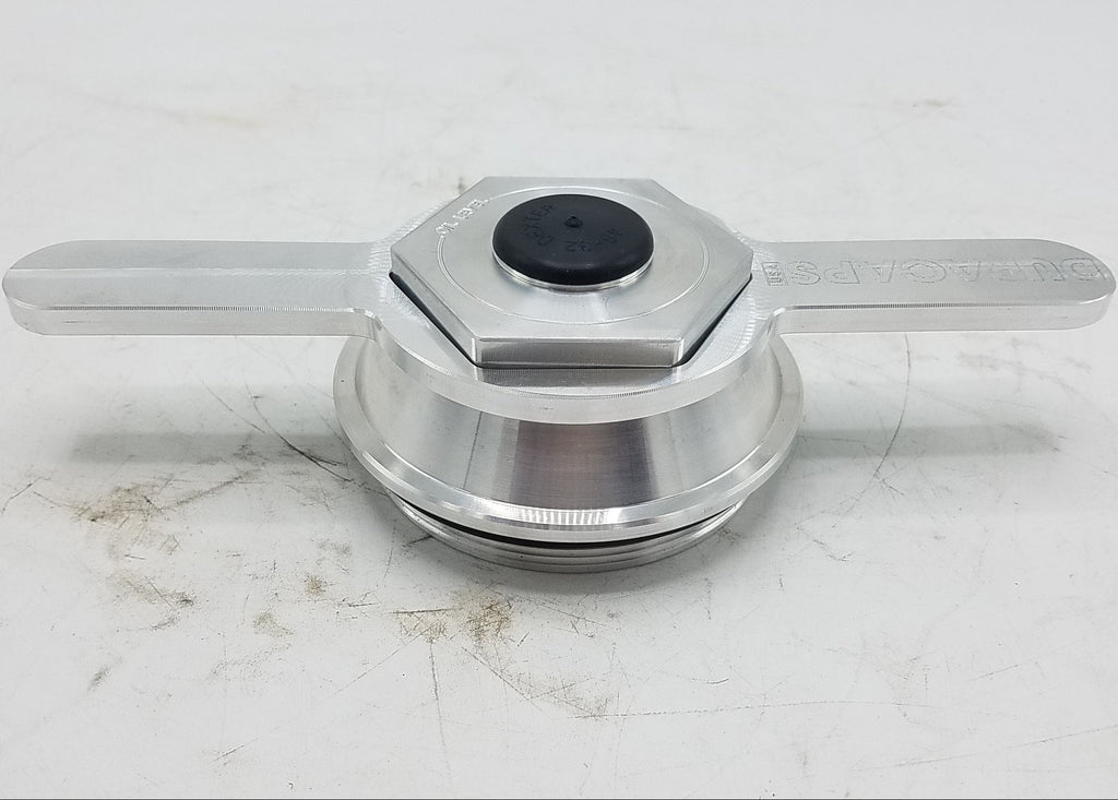 Two - Billet Aluminum Trailer Oil Bath Caps 3.5"-12 Thread with Wrench (21-88-BILLET-WRENCH-KITX2)