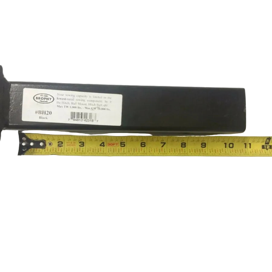 Brophy Solid 2" Shank Ball Mount – 2" Drop / 0.75" Rise, 1.25" Ball Hole, 10K Rated, 13.25" Long (BH20)