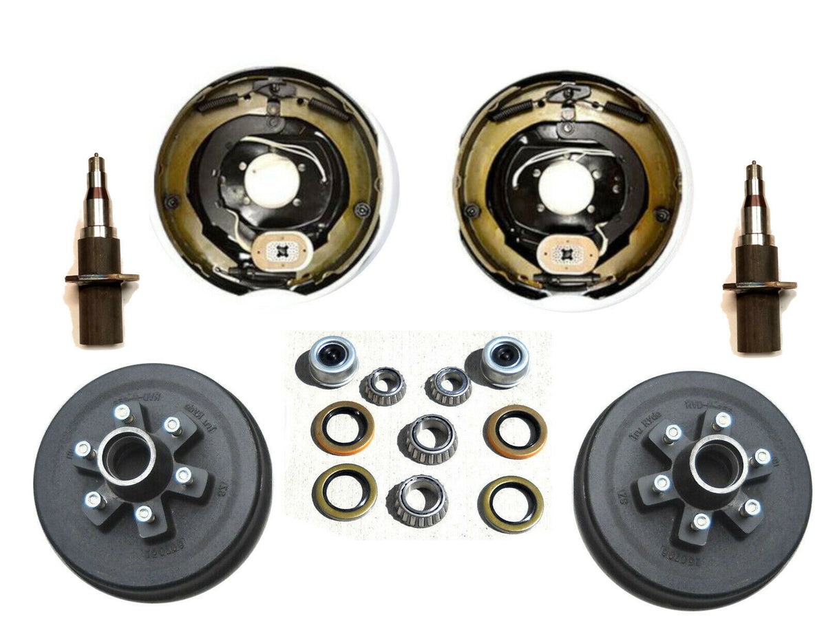 6000# Build Your Own Brake Axle Kit Electric Brakes 6 x 5.5 Lug Drum Hub, 2.5" dia Spindle for Trailer (BYOAK-42-HD655-RF-225)