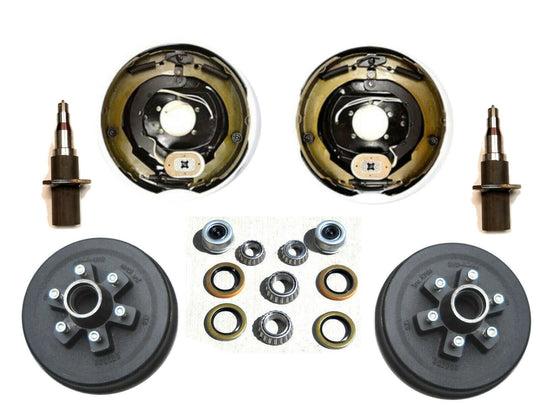 6000# Build Your Own Brake Axle Kit Electric Brakes 6 x 5.5 Lug Drum Hub, 2.5" dia Spindle for Trailer (BYOAK-42-HD655-RF-225)