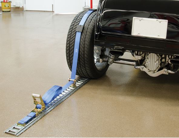 Erickson E-Track Wheel Tie-Down Strap with Roller Idler and Ratchet - 2 x 12' - 1,100 lbs (EM58523-LOTOF4)