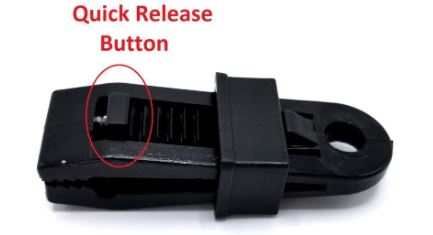 4 - Reese Tie Down Tarp Clips w/Easy Adjust Button 9429400 Canopy Tarp Cover (9429400-LOT OF 4)