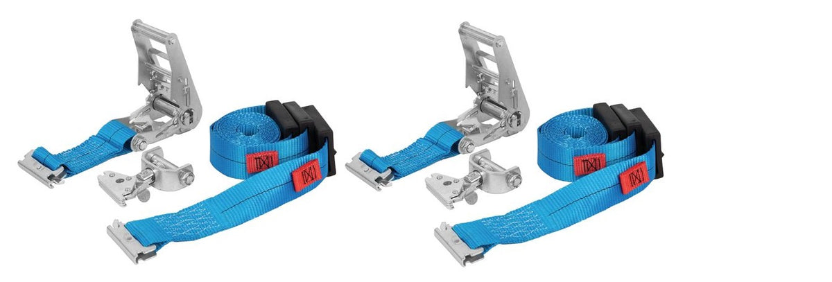 Erickson E-Track Wheel Tie-Down Strap with Roller Idler and Ratchet - 2 x 12 - 1,100 lbs (EM58523-LOTOF2)