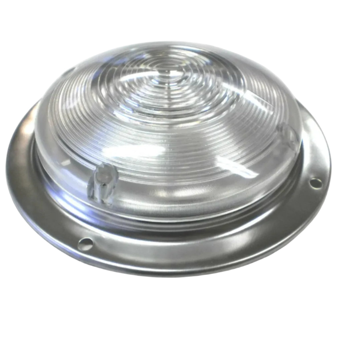 6" Round Interior Trailer Dome Light with Stainless Steel Base (D-61)
