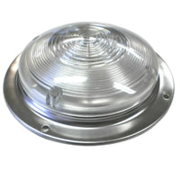 6" Round Interior Trailer Dome Light with Stainless Steel Base (D-61)