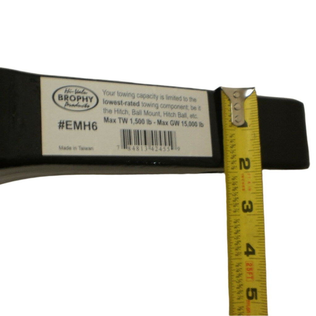 Brophy Solid Forged Ball Mount 15K Rated - 6" Drop, 4.75" Rise, 2" Shank, 1.25" Ball Hole, 11.5" Long (EMH6)