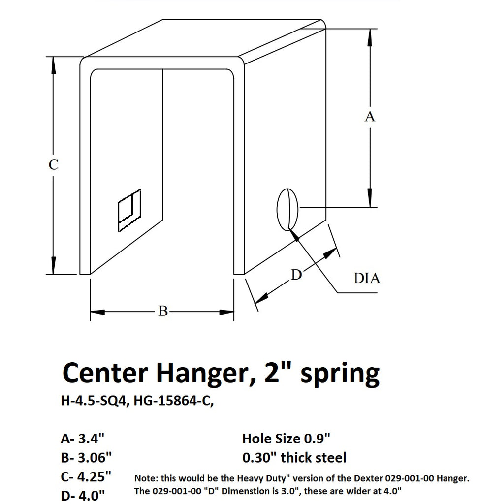 2" X 4-1/4" Spring Hanger 28-1-H-5 Slipper spring (H-4.5-SQ4)