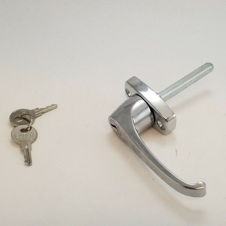 Universal Locking L-Handle with Chrome Finish for Trailer, Camper &amp; RV Doors (HL20136)