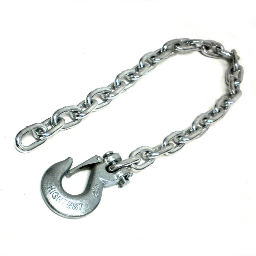 5/16" Heavy-Duty Trailer Safety Chain with Latching Hook – 11,700 lb Rating – 37" Overall Length (HL34)