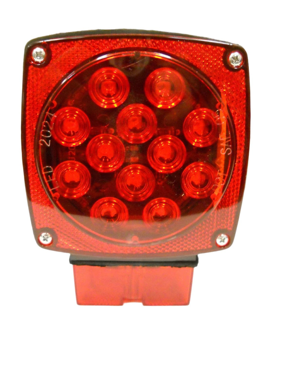 Pair of 4" Square Over 80 LED Box Red Stop Turn Tail Boat Red Brake RV Camper (J-20445 + J-20445-L)