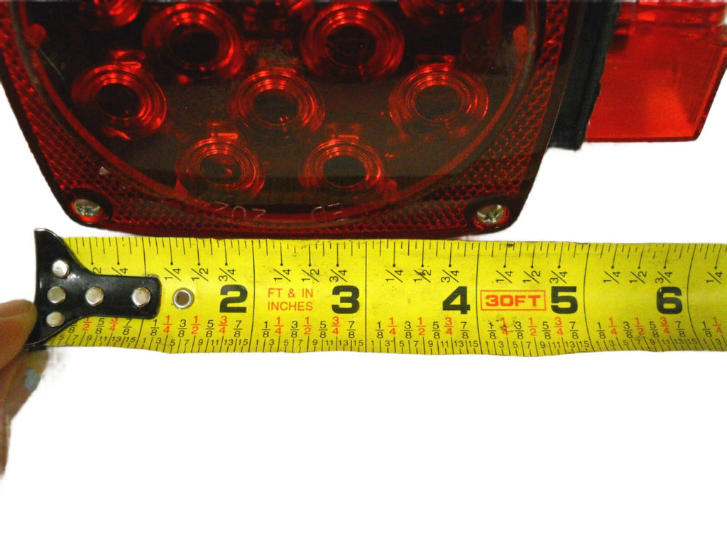 Pair of 4" Square Over 80 LED Box Red Stop Turn Tail Boat Red Brake RV Camper (J-20445 + J-20445-L)