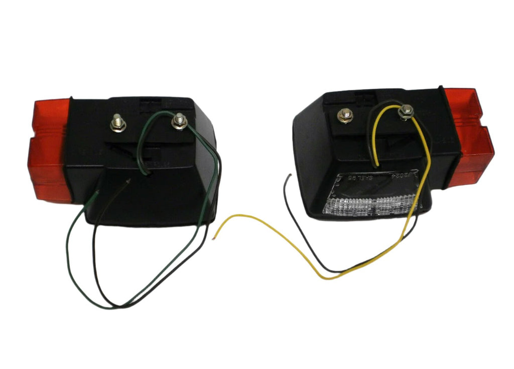 Pair of 4" Square Over 80 LED Box Red Stop Turn Tail Boat Red Brake RV Camper (J-20445 + J-20445-L)