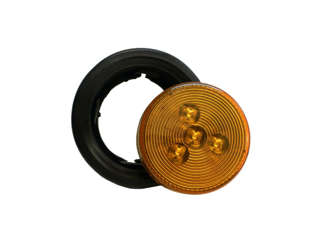 2-1/2" Round Amber LED Trailer RV Marker Clearance Light with Bracket 2.50" (J-25-AK + J-20-BRK)